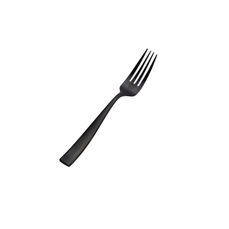 Bon Chef Manhattan, Dinner Fork, Euro, Solid Handle, Matte Finish, 18/10, 8.38" - Black Matte , set of 12 S3017BM